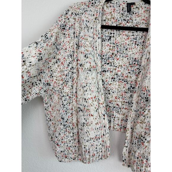 MOON & MADISON Cream Orange Sz Lg Chunky Oversized Knit Crop Sweater Cottagecore - Picture 2 of 10